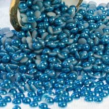Acrylic Flat back Half Pearls - 3 4 5 6 8 & 10mm sapphire DENIM BLUE